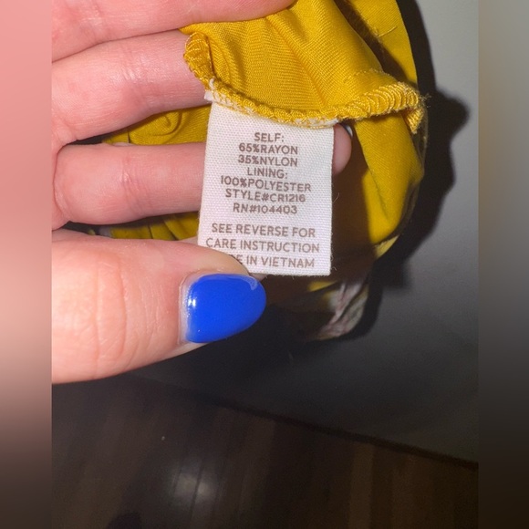 2/$20 Blu Pepper Yellow Floral Print Dress - Picture 6 of 7